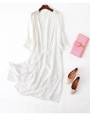 Women 100% Natural Silk Long Top Kimono Cardigan MM148 Women 100% Natural Silk Long Top Kimono Cardigan MM148