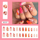 24pcs Box Ballerina Nail Tip Purple Floral False Nails 24pcs Box Ballerina Nail Tip Purple Floral False Nails