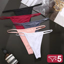 5-Piece Seductive Cotton G-String Panties Set Elegant Intimates 5-Piece Seductive Cotton G-String Panties Set Elegant Intimates