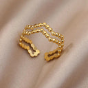 Stainless Steel Sunflower Wedding Rings for Women Elegant Design Stainless Steel Sunflower Wedding Rings for Women Elegant Design