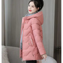 Winter Fashion Women Mid Length Down Cotton Jacket Warm Winter Fashion Women Mid Length Down Cotton Jacket Warm