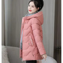 Winter Fashion Women Mid Length Down Cotton Jacket Warm Winter Fashion Women Mid Length Down Cotton Jacket Warm