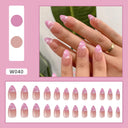 24pcs Box Ballerina Nail Tip Purple Floral False Nails 24pcs Box Ballerina Nail Tip Purple Floral False Nails