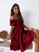 Summer Vibes Off-Shoulder Sundress For Stylish Elegance Summer Vibes Off-Shoulder Sundress For Stylish Elegance