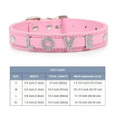 Leather Personalized Pet Collar With Rhinestone Letters Leather Personalized Pet Collar With Rhinestone Letters