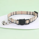 Adjustable Cat Collar With Bell Cotton Security Snap Adjustable Cat Collar With Bell Cotton Security Snap