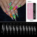 Almond French Coffin Acrylic False Nails Set Enhance Aesthetics Almond French Coffin Acrylic False Nails Set Enhance Aesthetics