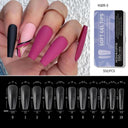Almond French Coffin Acrylic False Nails Set Enhance Aesthetics Almond French Coffin Acrylic False Nails Set Enhance Aesthetics