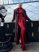 Articat Lace-Up Maxi Dress Elegant Autumn Party Attire Articat Lace-Up Maxi Dress Elegant Autumn Party Attire