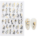 Autumn Splendor Nail Art Stickers Gold Leaf Floral Designs Autumn Splendor Nail Art Stickers Gold Leaf Floral Designs