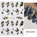 Autumn Splendor Nail Art Stickers Gold Leaf Floral Designs Autumn Splendor Nail Art Stickers Gold Leaf Floral Designs