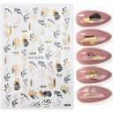 Autumn Splendor Nail Art Stickers Gold Leaf Floral Designs Autumn Splendor Nail Art Stickers Gold Leaf Floral Designs