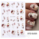 Autumn Splendor Nail Art Stickers Gold Leaf Floral Designs Autumn Splendor Nail Art Stickers Gold Leaf Floral Designs