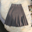 Autumn Winter Knitted Elastic High Waist A-Line Mini Skirts Autumn Winter Knitted Elastic High Waist A-Line Mini Skirts