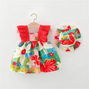 Baby Girl's Tropical Flower Dress Summer Chic Daily Style Baby Girl's Tropical Flower Dress Summer Chic Daily Style