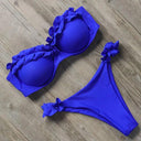 Bandeau Bikini Swimwear Women Sexy Thong Ruffle Set 2021 Bandeau Bikini Swimwear Women Sexy Thong Ruffle Set 2021