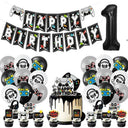 Black And White Video Games Theme Birthday Tableware Set Black And White Video Games Theme Birthday Tableware Set