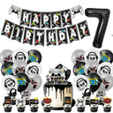 Black And White Video Games Theme Birthday Tableware Set Black And White Video Games Theme Birthday Tableware Set