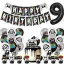 Black And White Video Games Theme Birthday Tableware Set Black And White Video Games Theme Birthday Tableware Set