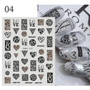 Black Heart Love Nail Stickers for Chic Manicure Decals Black Heart Love Nail Stickers for Chic Manicure Decals