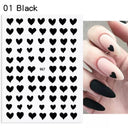 Black Heart Love Nail Stickers for Chic Manicure Decals Black Heart Love Nail Stickers for Chic Manicure Decals