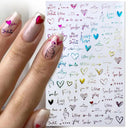 Black Heart Love Nail Stickers for Chic Manicure Decals Black Heart Love Nail Stickers for Chic Manicure Decals