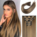 Black Ombre Heat Resistant Hair Extensions 24 Inch Women Black Ombre Heat Resistant Hair Extensions 24 Inch Women