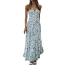 Boho Floral Maxi Dress Backless Summer Beach Chic Style Boho Floral Maxi Dress Backless Summer Beach Chic Style