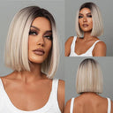 Brown Blonde Ombre Bob Wig for Women Stylish Hairpiece Brown Blonde Ombre Bob Wig for Women Stylish Hairpiece