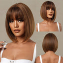 Brown Blonde Ombre Bob Wig for Women Stylish Hairpiece Brown Blonde Ombre Bob Wig for Women Stylish Hairpiece