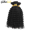 Bulk Brazilian Remy Deep Wave Human Hair Extensions Grey Ginger Brown Bulk Brazilian Remy Deep Wave Human Hair Extensions Grey Ginger Brown