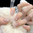 Butterfly Pink Press-On Nails Set: Charming Beauty Tools Included Butterfly Pink Press-On Nails Set: Charming Beauty Tools Included