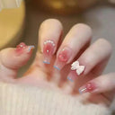 Butterfly Pink Press-On Nails Set: Charming Beauty Tools Included Butterfly Pink Press-On Nails Set: Charming Beauty Tools Included