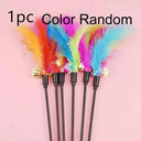 Cartoon Cat Toy Stick Feather Rod Bell Teaser Interactive Cartoon Cat Toy Stick Feather Rod Bell Teaser Interactive