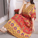 Casual Vintage Printed Dress: Retro Style and Comfort Casual Vintage Printed Dress: Retro Style and Comfort