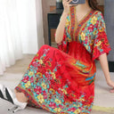 Casual Vintage Printed Dress: Retro Style and Comfort Casual Vintage Printed Dress: Retro Style and Comfort