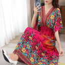 Casual Vintage Printed Dress: Retro Style and Comfort Casual Vintage Printed Dress: Retro Style and Comfort