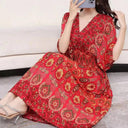 Casual Vintage Printed Dress: Retro Style and Comfort Casual Vintage Printed Dress: Retro Style and Comfort