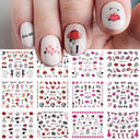 Charming Winter Nail Art Stickers with Greenery Birds Cocoa Charming Winter Nail Art Stickers with Greenery Birds Cocoa