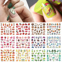 Charming Winter Nail Art Stickers with Greenery Birds Cocoa Charming Winter Nail Art Stickers with Greenery Birds Cocoa