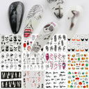 Charming Winter Nail Art Stickers with Greenery Birds Cocoa Charming Winter Nail Art Stickers with Greenery Birds Cocoa