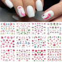Charming Winter Nail Art Stickers with Greenery Birds Cocoa Charming Winter Nail Art Stickers with Greenery Birds Cocoa