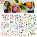 Charming Winter Nail Art Stickers with Greenery Birds Cocoa Charming Winter Nail Art Stickers with Greenery Birds Cocoa
