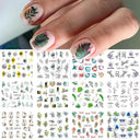 Charming Winter Nail Art Stickers with Greenery Birds Cocoa Charming Winter Nail Art Stickers with Greenery Birds Cocoa