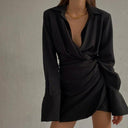 Chic Ruched Party Dress Modern Elegance Edgy Twist Design Chic Ruched Party Dress Modern Elegance Edgy Twist Design