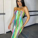 Colorful Tie Dye Maxi Dress Vibrant Summer Fashion Choice Colorful Tie Dye Maxi Dress Vibrant Summer Fashion Choice