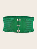 Colorful Triple Buckle Ruffles Belt For Stylish Waist Girdle Colorful Triple Buckle Ruffles Belt For Stylish Waist Girdle