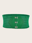 Colorful Triple Buckle Ruffles Belt for Stylish Waist Girdle Colorful Triple Buckle Ruffles Belt for Stylish Waist Girdle