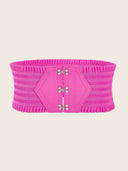 Colorful Triple Buckle Ruffles Belt For Stylish Waist Girdle Colorful Triple Buckle Ruffles Belt For Stylish Waist Girdle