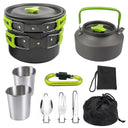 Compact Outdoor Camping Cookware Set With Foldable Cutlery Compact Outdoor Camping Cookware Set With Foldable Cutlery